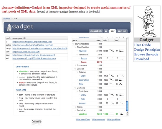 SIMILE Widgets: Gadget