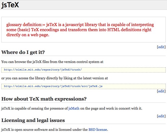 SIMILE Widgets: JsTeX