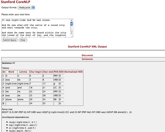 Stanford NLP Group: CoreNLP