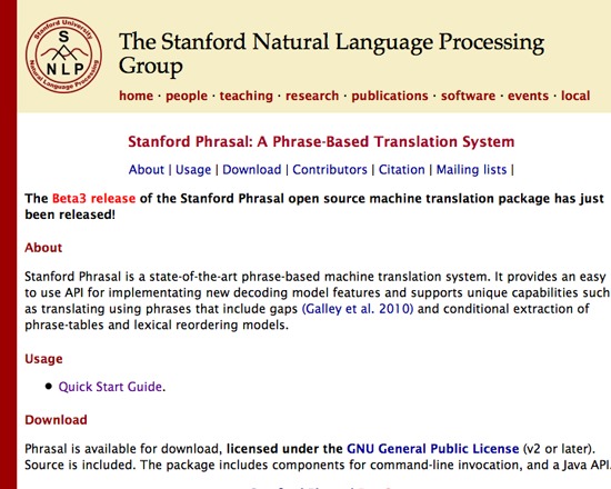 Stanford NLP Group: Stanford Phrasal
