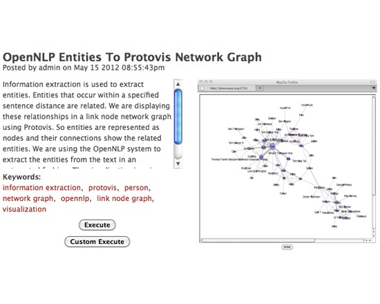 SEASR: OpenNLP Entities To Protovis Network Graph