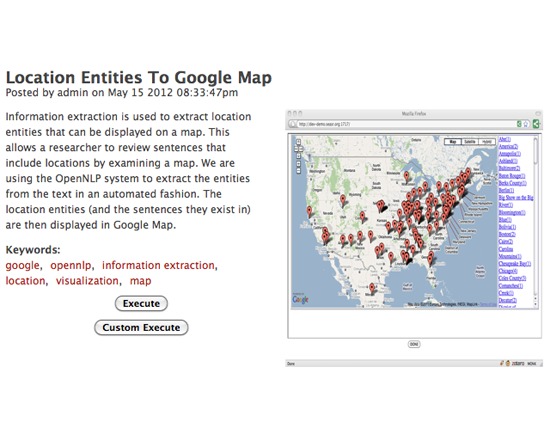 SEASR: Location Entities To Google Map