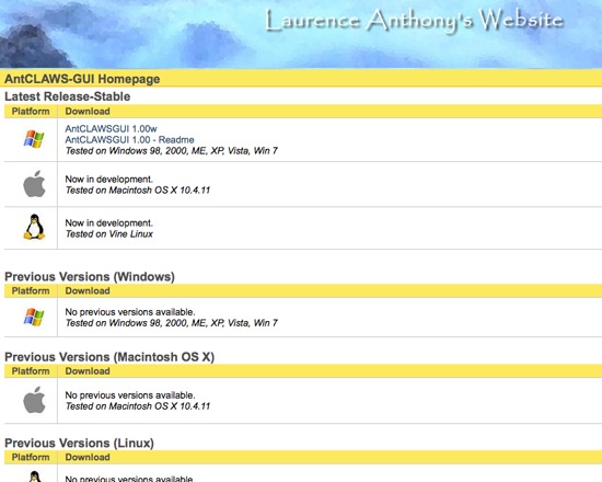 Laurence Anthony: AntCLAWS-GUI