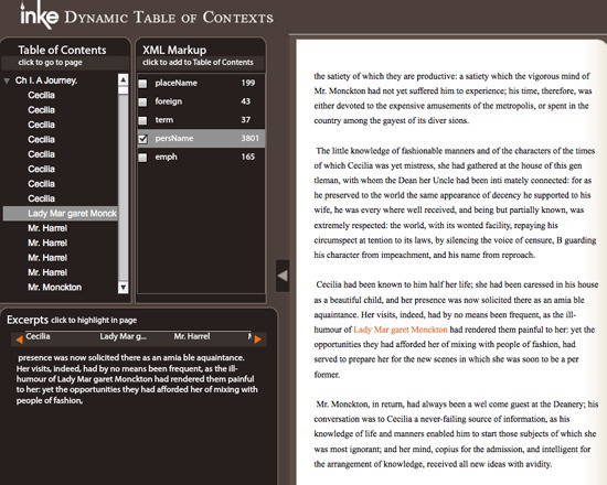 INKE: Dynamic Table of Contexts