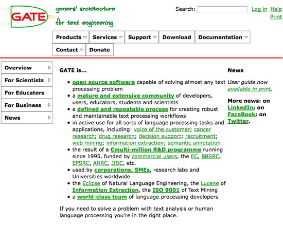 GATE (General Architecture for Text Engineering)