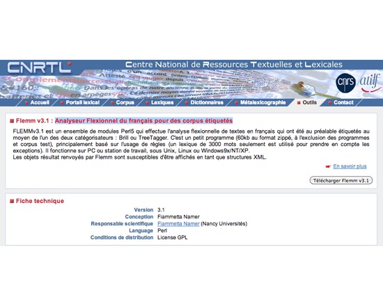 Flemm v3.1: Analyseur Flexionnel du français pour des corpus étiquetés