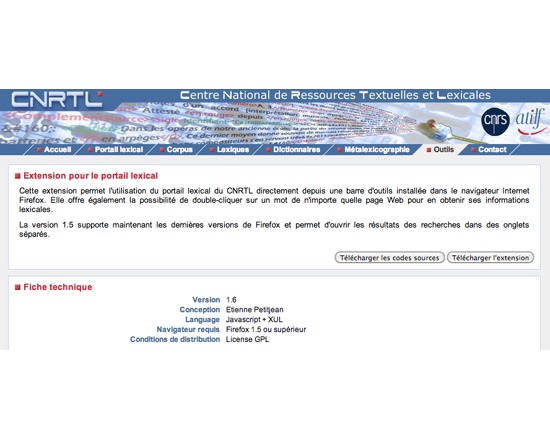 CNRTL Extension for Firefox