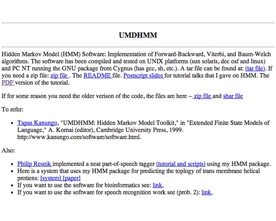 UMDHMM: Hidden Markov Model Toolkit