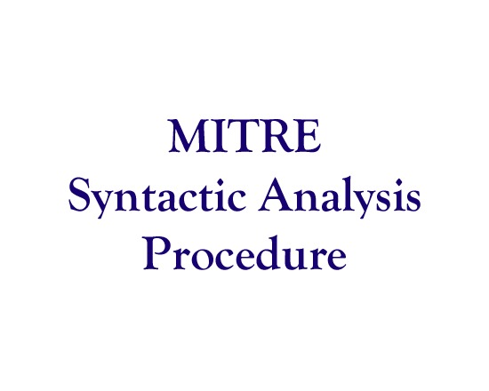 MITRE Syntactic Analysis Procedure