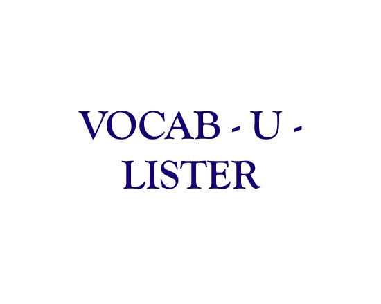 VOCAB - U - LISTER
