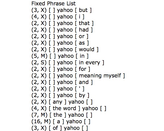 Fixed Phrase - Plain Text (TAPoRware)
