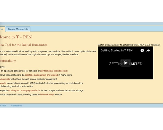 T-PEN (Transcription for Paleographical and Editorial Notation)