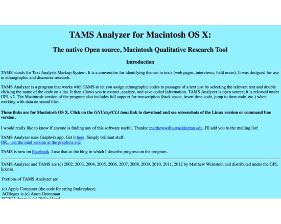 Text Analysis Markup System (TAMS) Analyzer